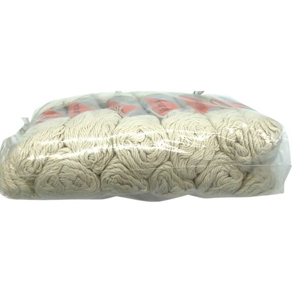 Bernat Valencia Yarn 50/50 Acrylic Cotton 12 Skeins Size 6 Natural New In Bag - Picture 2 of 4